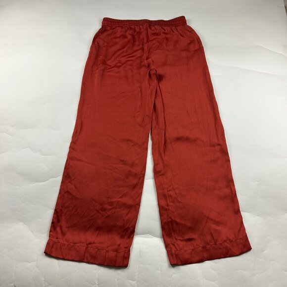 LOFT Fired Clay Red Satin Wide Leg Pant S - Picture 6 of 7